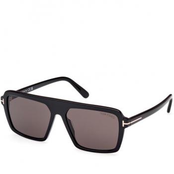 Tom Ford FT1176 Men's Square Black Glossy Sunglasses, Size: 56 MM