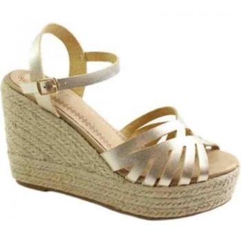 Sandalias de Mujer Foxy Up Cuna Esparto en color oro, modelo 203-3043, y Sandalias de Plataforma Foxy Up para mujer en color gris