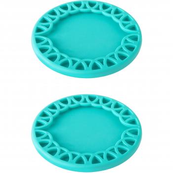 VIGAR Maid Pack de 2 Posavasos para Copa, Silicona, Turquesa, 8.5 X 8.5 X 0.6 Cm, 2 Unidades