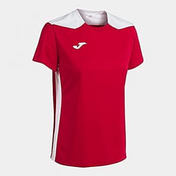 Camiseta de Manga Corta para Mujer Joma Championship VI Rojo y Blanco