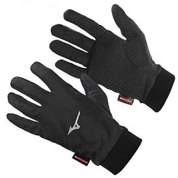 MIZUNO Guante de Running TÃ©rmico y Transpirable, Negro, M