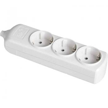 SOLERA 8003 - Regleta/base múltiple sin cable de 3 enchufes, color blanco