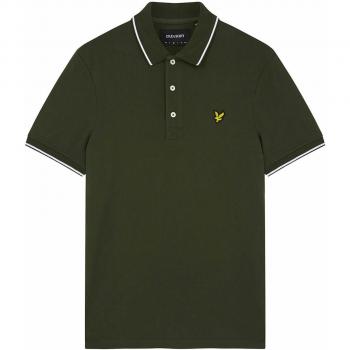 Lyle & Scott Tipped Men's Polo Shirt - Olive Cotton - Size 2XL