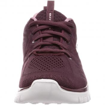 Zapatillas Deportivas para Mujer Skechers Graceful Get Connected en Mesh con Cordones, Color Vino y Lavanda