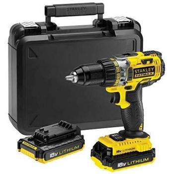 STANLEY FATMAX FMC600D2-QW - Taladro atornillador 18V con 2 baterías de litio de 2Ah y maletín