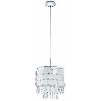 Lámpara Colgante Eglo Fedra 2 Cromo con Cristales, Dimmable, E27