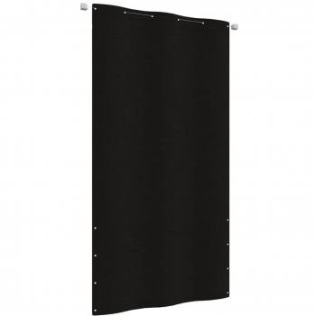 Toldo pantalla para balcón de tela oxford negro 120x240 cm