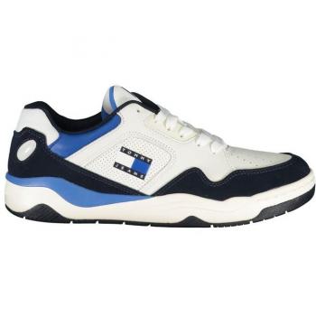 Tommy Jeans Men's Blue Polyester Sneakers with Contrast Details, Size 9 US