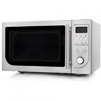 Microondas Orbegozo 900 W con Grill 1000 W, Capacidad 25 L, 8 Niveles de Potencia, Acero Inoxidable