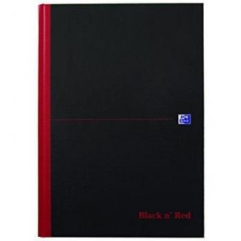 Cuaderno Oxford Black n' Red A4 encuadernado, 192 páginas, cuadriculado, tapa dura, negro