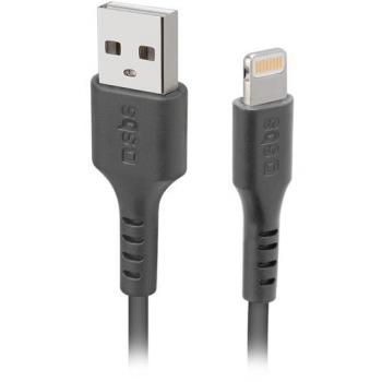 Cable de datos y carga USB 2.0 a Lightning de 1 metro en color negro para iPhone