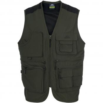 Trespass Tackle TP75 - Chaleco de pesca para hombre, color verde, talla M