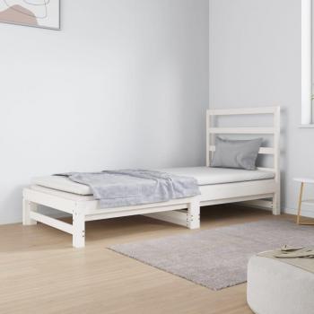 Sofá cama extraíble de madera maciza de pino blanco 2x(90x190) cm