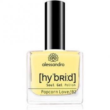 Alessandro Hybrid Nail Polish Popcorn Love - Esmalte de uñas híbrido en color amarillo pastel, no requiere LED, duración de hasta 10 días, presentación de 8ml