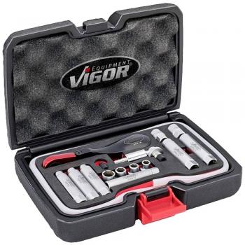 VIGOR V7471/17 Juego de purga de frenos completo - Número de herramientas: 17