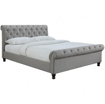 Cama doble 160x200 lino gris RILEY