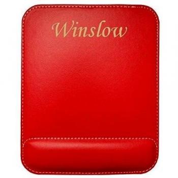 Almohadilla de cuero sintético de ratón personalizado con el texto: Winslow