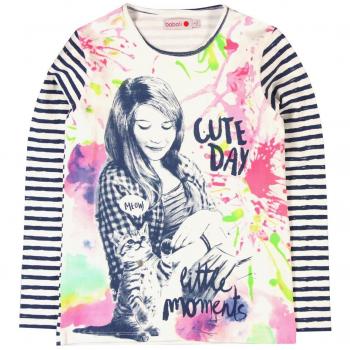 Bóboli 424088, Camiseta de Manga Larga para Niñas, Blanco