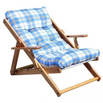 Sillón de madera regulable en 3 posiciones con cojín Erik - Azul