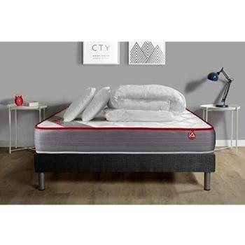 Pack Colchón y Sommier Vitalit 200x200 cm Espuma Viscoelástica Gris Confort Firme