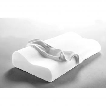 Dormisette Q995, Almohada para el Apoyo del Cuello viscoelástica y Lavable, Transpirable, de 61 x 32 x 8.5-11 cm, Blanca