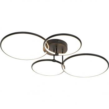 Lámpara de techo negra LED regulable en 3 pasos con 4 luces - Joaniqa