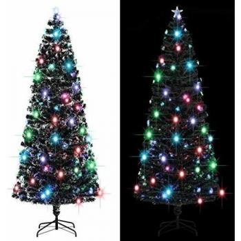 Árbol de Navidad Artificial con soporte/LED fibra óptica 240 cm de vidaXL