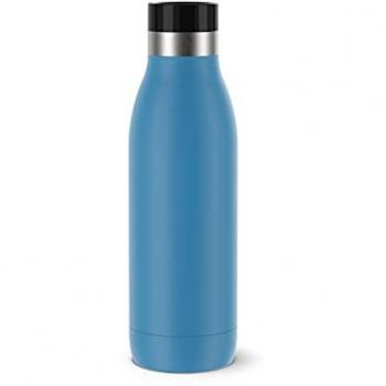 Botella Emsa Bludrop 0.5L Acero Inoxidable, Aislante Térmico, Calienta 12h y Frío 24h, Color Azul