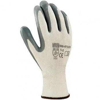 WURKO 371 - Guante nylon con nitrilo talla 8 gris par
