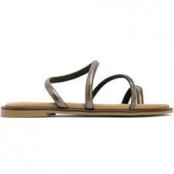 Sandalias planas de piel Porronet Camila gris