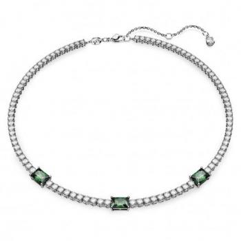 Swarovski Women's Necklaces Matrix Mixed Cuts Green Rhodium Plated Tennis Necklace 5666168