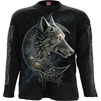 Spiral Celtic Wolf Long-sleeve Shirt Black