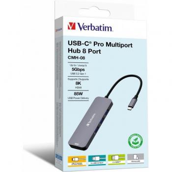 Verbatim CMH-08 USB-C Pro 8-Port Multiport Hub