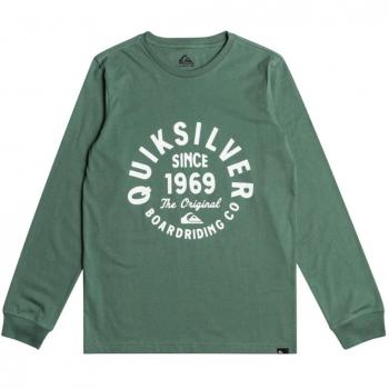 Camiseta Verde para Niño - Circled Script Quiksilver
