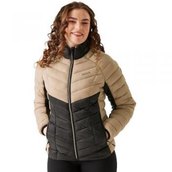 Regatta Women's Water-Repellent Quilted Jacket - Warm Taupe/Black, Size 12