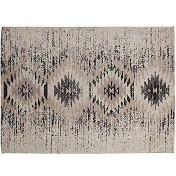 Kave Home - Alfombra BEA marrón y Negro Rectangular 230 x 160 cm de Jacquard Hecha de Chenilla de algodón