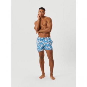 Björk Borg Print Swim Shorts - Blue, Size S