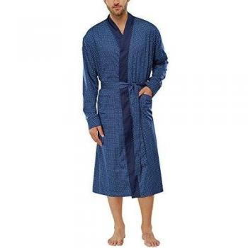 Schiesser Bademantel-Albornoz Hombre,  
 azul