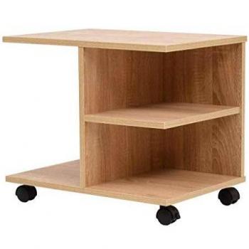 vidaXL Estantería con Ruedas 50x35x42 cm Color Roble Vitrina Estante Librería