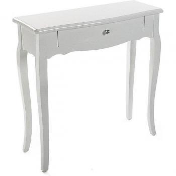 Mesa Consola Versa Cagliari en Color Blanco para la Entrada o Pasillo con Cajón de Almacenamiento