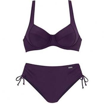 Bikini con Aros Lila para Dama, Talla 48, Copa G, Unicolor, Polyamid