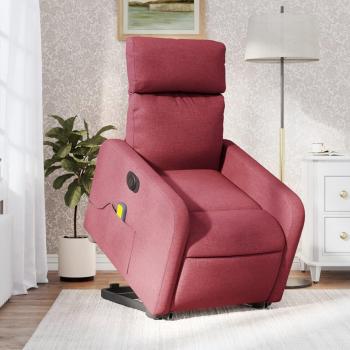 Sillón de masaje eléctrico reclinable elevable en tela disponible en Gris claro, Gris oscuro, Negro y Rojo tinto