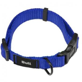 Collar de Nylon Azul Liso para Perros Medianos (28-45 cm) - Resistente y Duradero, Ideal para Paseos Cómodos y Seguros