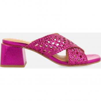 Gioseppo - Sandalia Destalonada de Piel Fucsia con Trenzados para Mujer