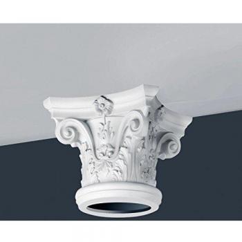 Capitel Corintio Decorativo de Estuco Orac K1122 en Espuma Sólida, Ligero y Robusto