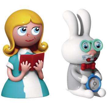 Alessi - Figuritas decorativas de porcelana, diseño de Alicia y el Conejo Blanco