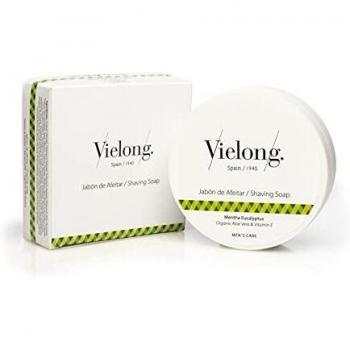 Vielong Tarro Jabón Afeitar Aloe Vera Y Vitamina E Con Extractos De Menta Y Eucalipto - 100 Ml. 140 g