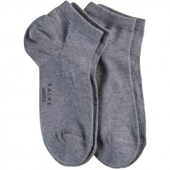 Falke Happy 2-Pack Men's Ankle Sneakersocks - Light Grey, Size 39-42