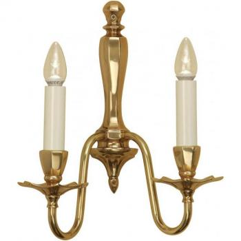 Aplique de pared Asquith de latón macizo con 2 luces E14