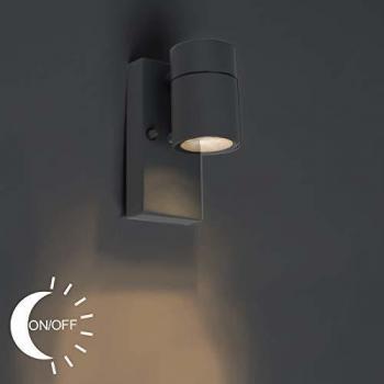 Aplique de pared exterior gris oscuro IP44 con sensor claro-oscuro - Modelo Solo